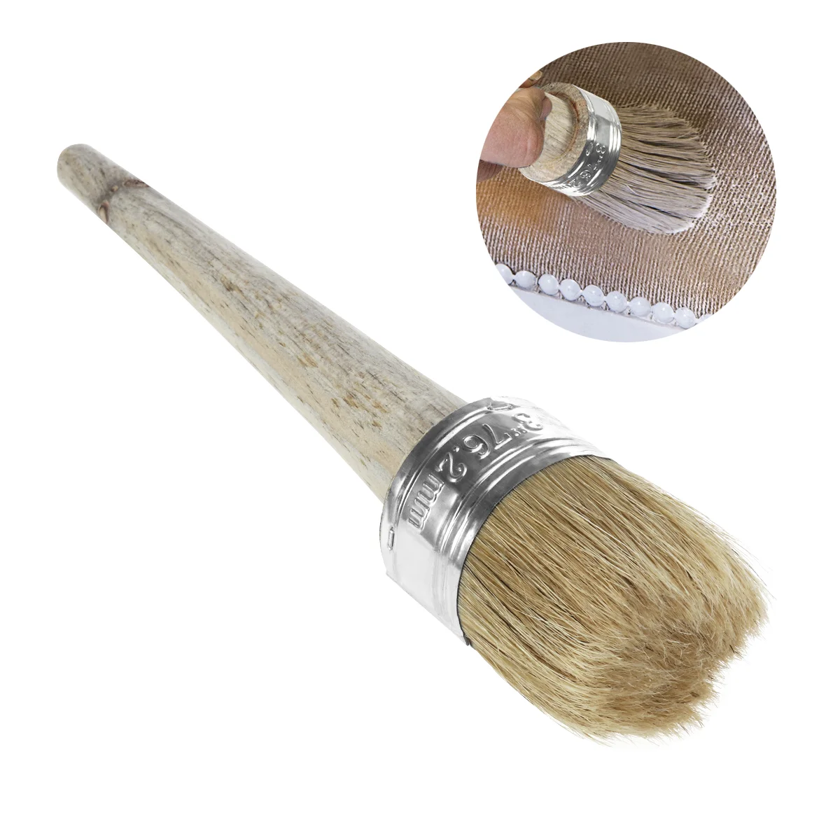 

ULTNICE Paint Wax Brush for Painting or Waxing Furniture Stencils Home Decor Wood Large with Natural Bristles