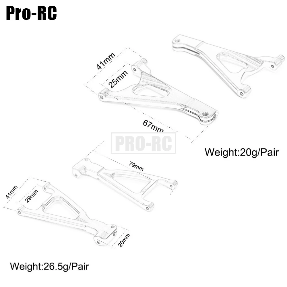 4 szt. 7131 zestaw wahaczy ze stopu aluminium przednie górne i dolne do Traxxas 1/16 Mini E-REVO Summit RC Car Short Truck Part