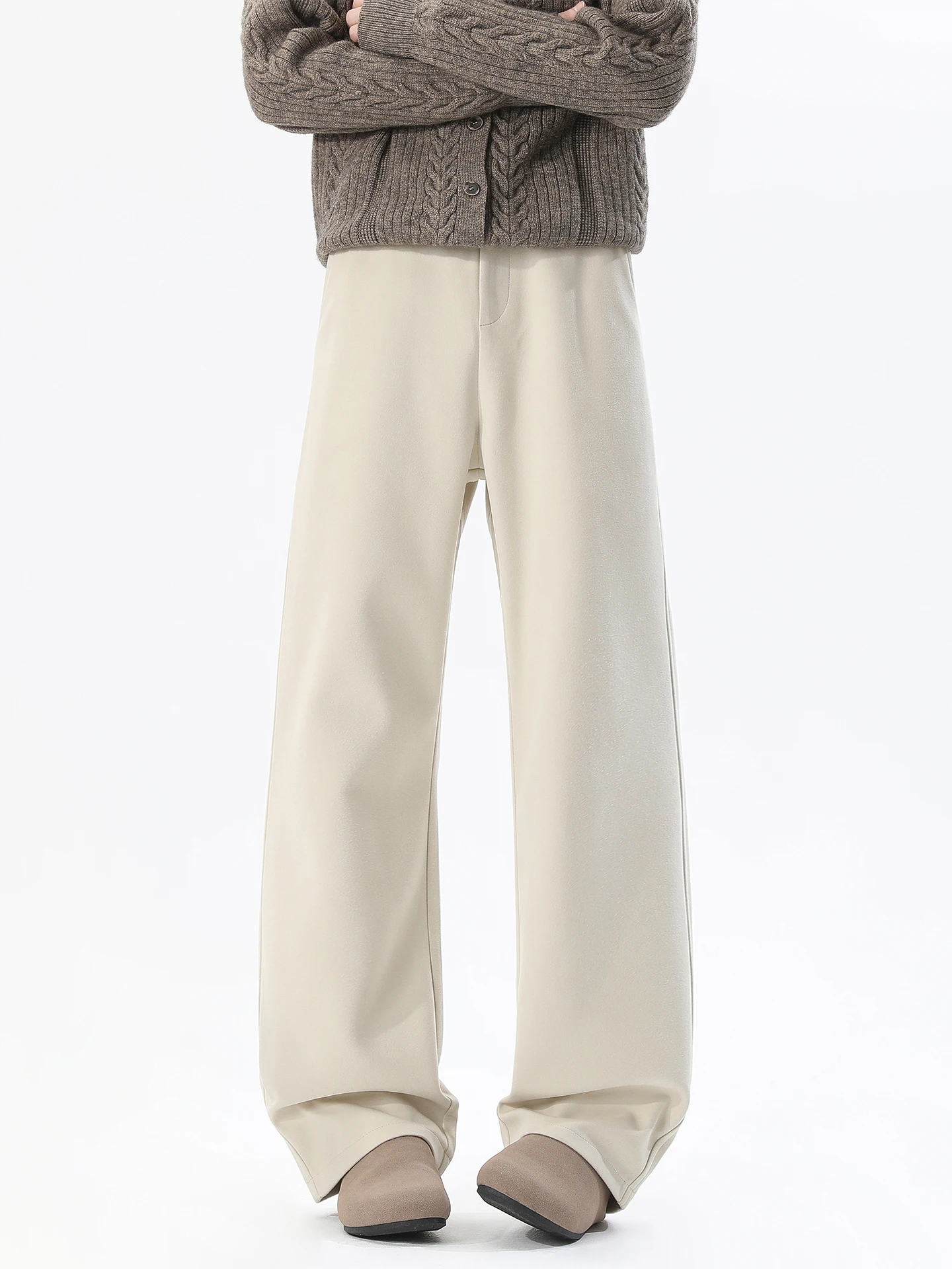 Heavyweight Straight Leg Casual Pants Men's Autumn Winter Thiened Drapey Long Trousers Trendy American Loose Casual Pants