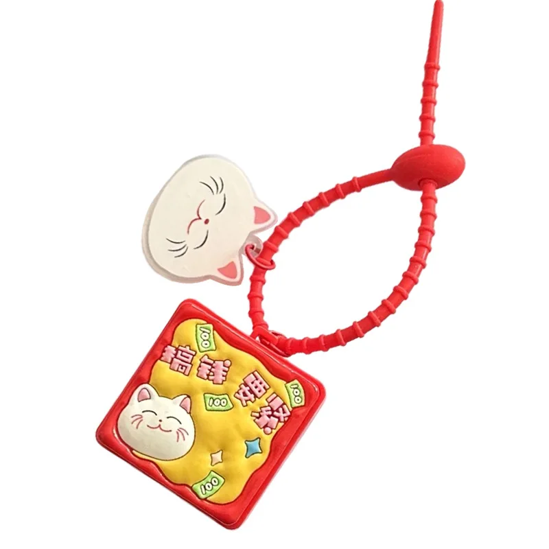 Minso square Grid wooden Fish machine keychain bag pendant Accessory Glowing Sound Gift Key chain Pendant