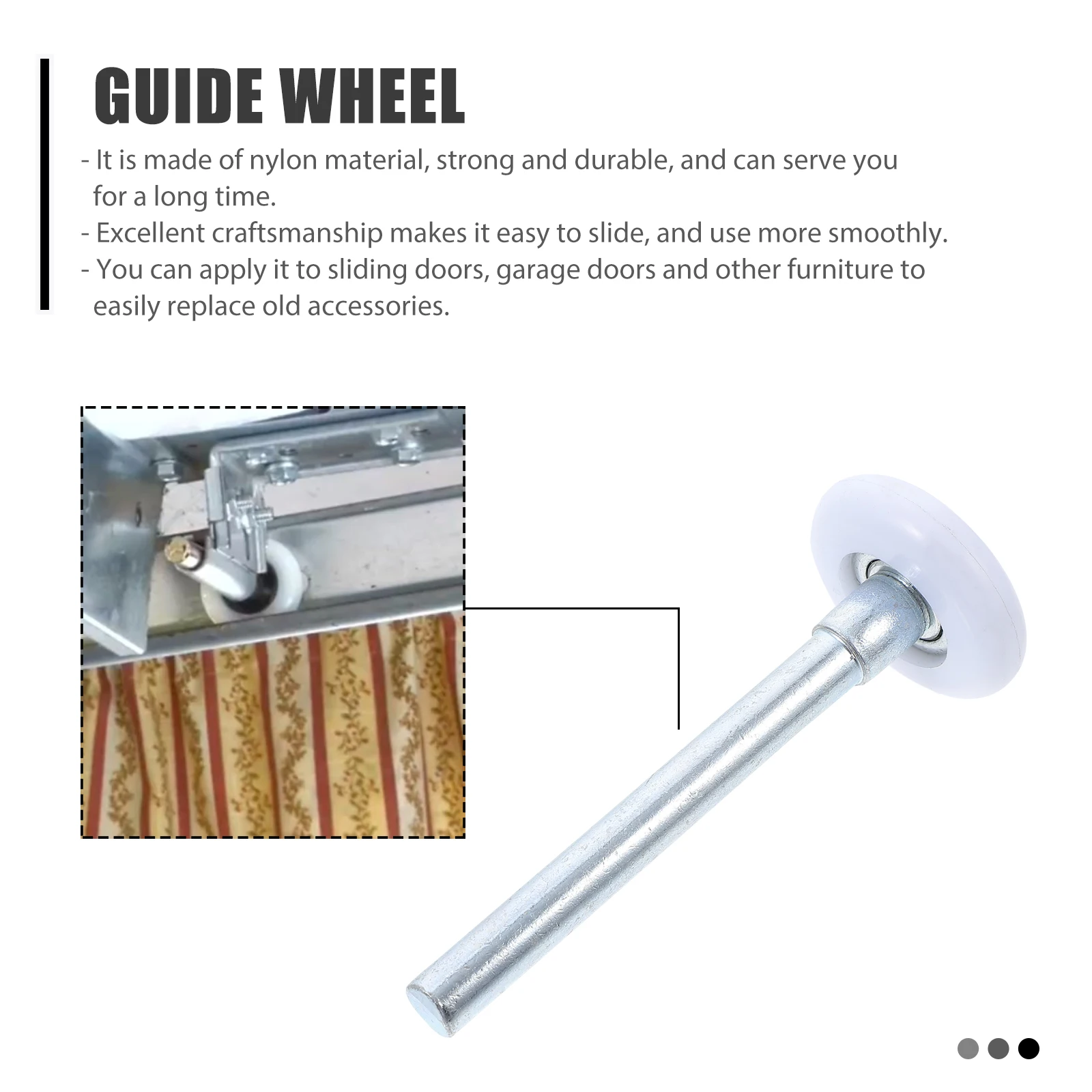 

10 Pcs Door Garage Door Guide Wheel Rollers Nylon Wheels Smooth Slide Durable Accessories Furniture Replacement Parts