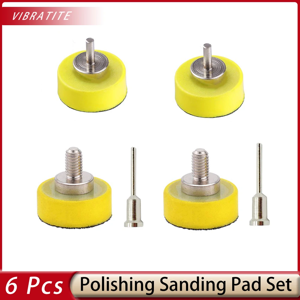 

4PCS 1 inch Sanding Pads Hook and Look Set with Shank Drill of 2.35mmX10mm 3mmX10mm 3mmX30mm 6mmX30mm VIBRATITE Sanding Pad Set