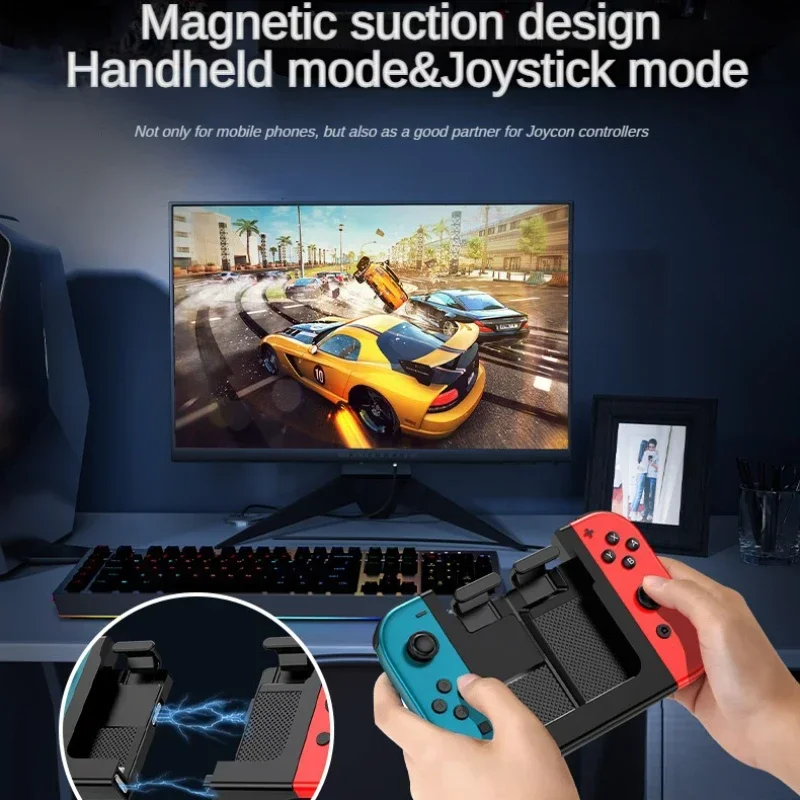 حامل مشبك للهاتف المحمول Joycon IOS16 للتبديل Oled Gampad قبضة مشبك مغناطيسي للعب عن بعد مثل ملحقات سطح البخار