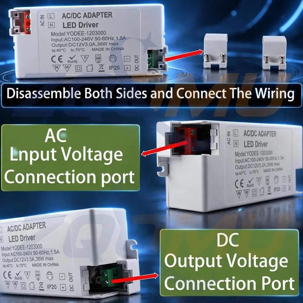LED Transformer AC 100-240V 12W 24W 36W 48W LED Driver Power Adapter Constant Voltage LED Strip Ceiling Light DIY Lighting