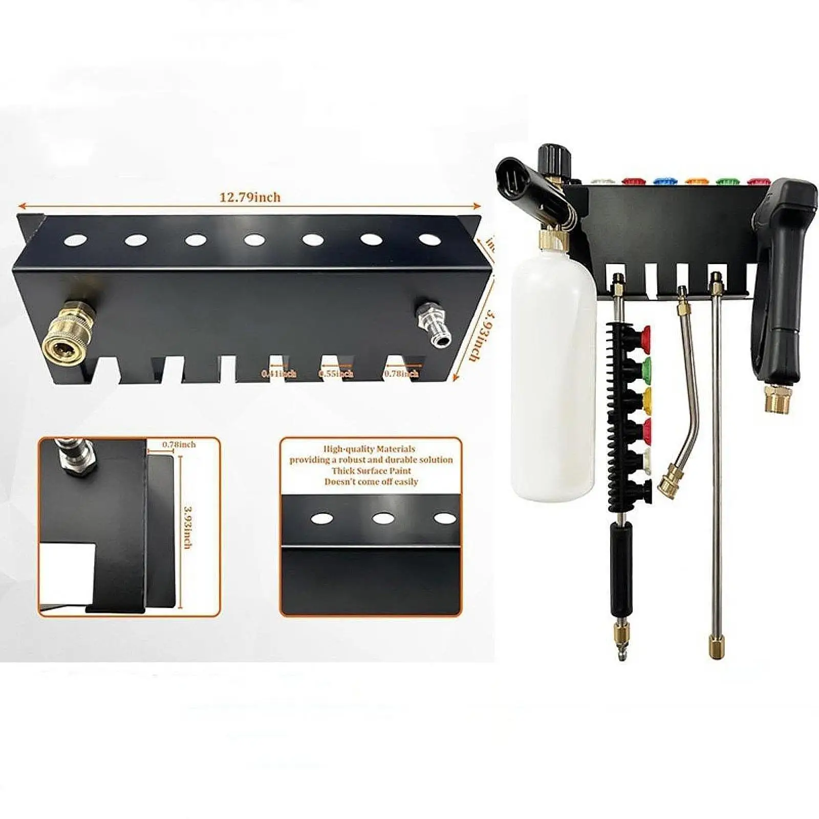 

Pressure Washer Holder Nozzle Tips Holder Wall Mounted Storage Mount Rack