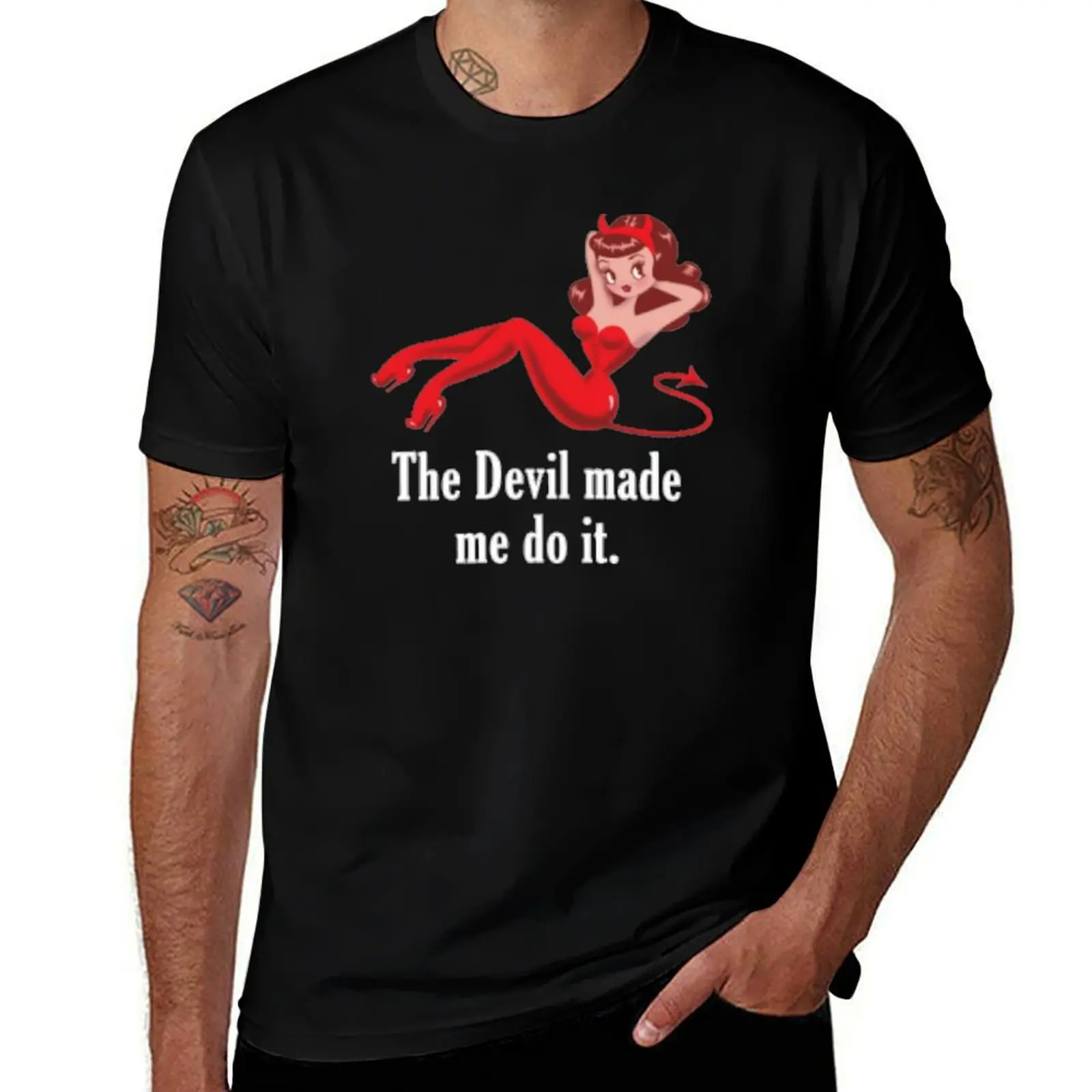 

The Devil Made Me Do It T-Shirt Soft Touch Basic Cotton T-Shirt