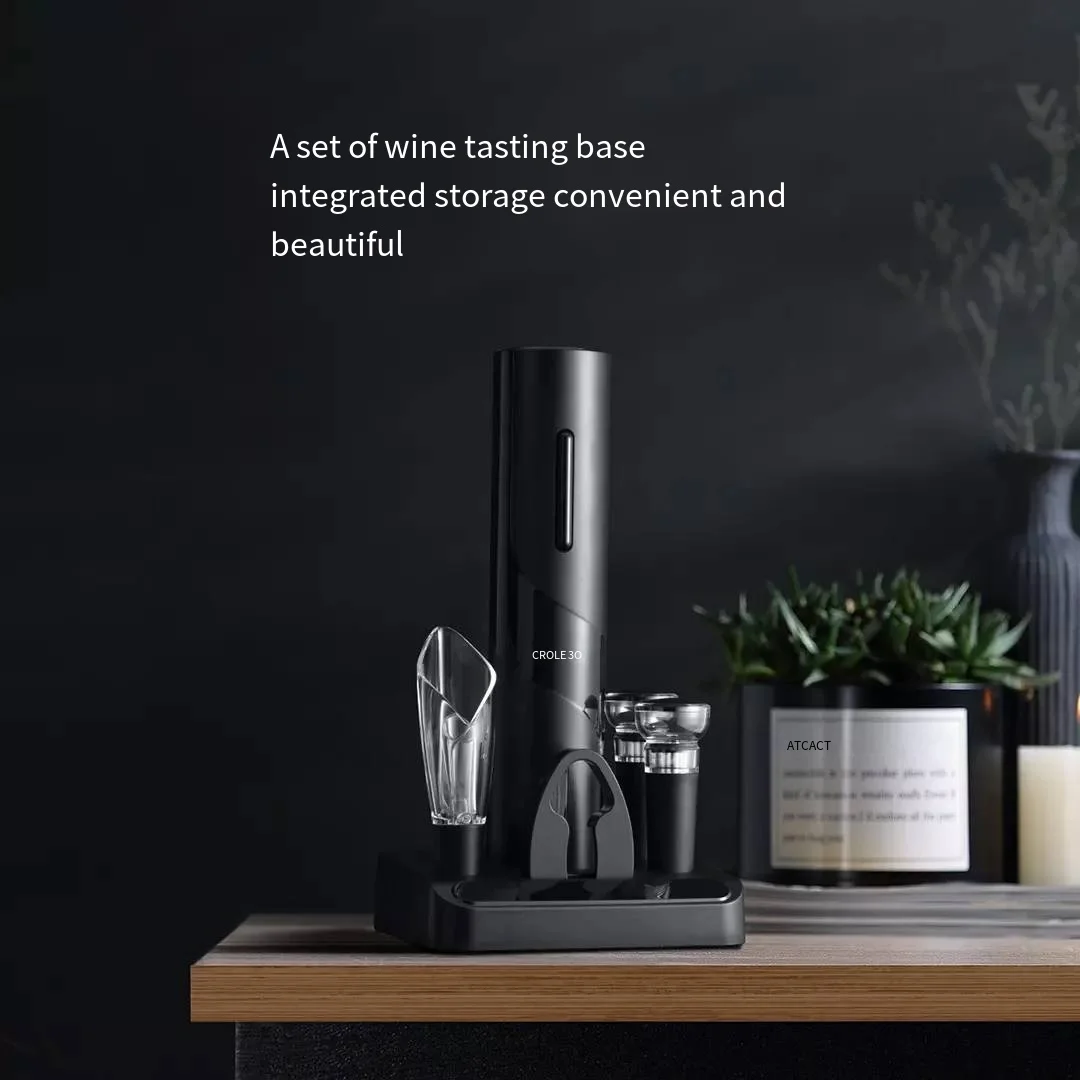 Youpin Circle Joy Automatic Red Wine Bottle Opener Round Wine Stopper Decanter Stainless Steel Electric Corkscrew Gift