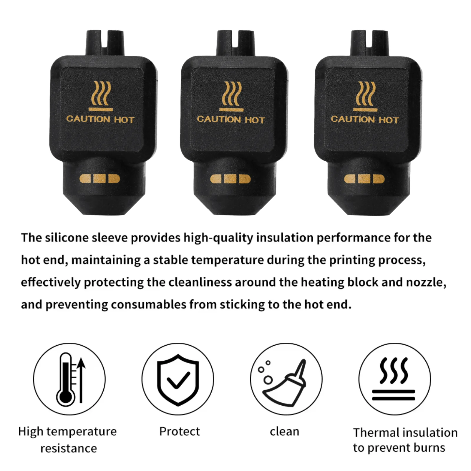 1-10 قطعة جوارب سيليكون لمختبر بامبو P2S غطاء سيليكون ل P2S Hotend التدفئة كتلة غطاء فوهة غطاء ل الخيزران P2S #2