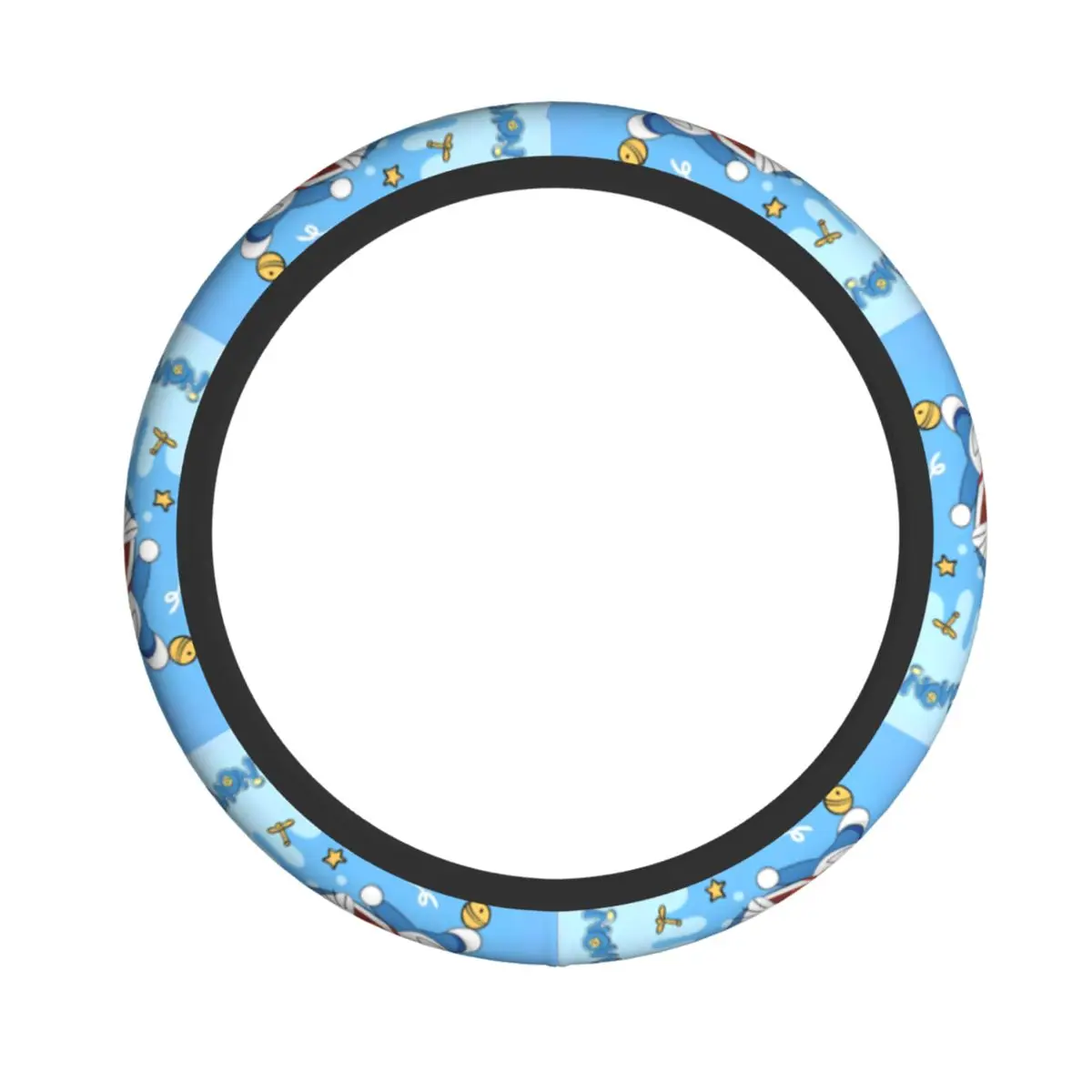 Protector para volante de coche D-Doraemon, conjunto de cubiertas para coche, diseño elástico, accesorios para automóvil de 14,5-15 pulgadas