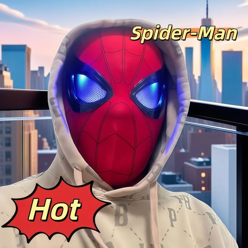

Halloween Spiderman Mask For With Movable Eyes Remote Control Superhero Cosplay Mask Entertainment Decoration Toy