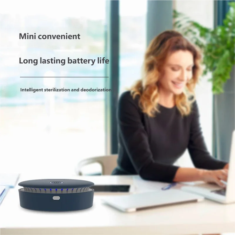 Portable 2-in-1 Ozone Ionic Air Purifier for Home Car Refrigerator Shoe Cabinet Pet Room Hunting Bag - Odor Eliminator