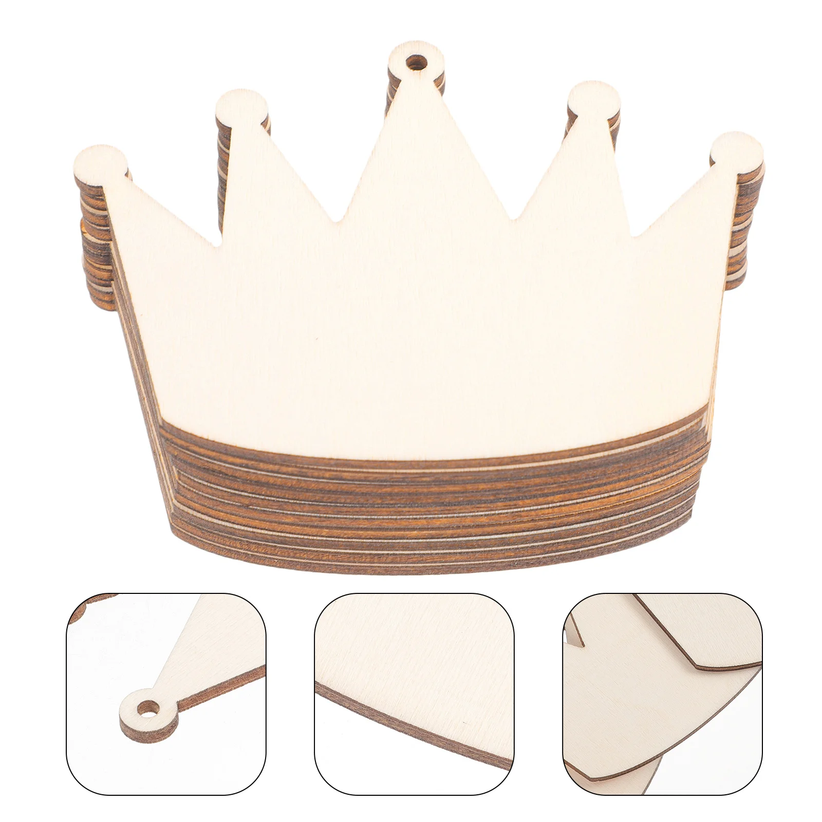 

10Pcs Small Wooden Crown Charms Unique Pendant Decor for Crafting Crown Sculpture DIY Wall Sign Home Office Decoration Kit