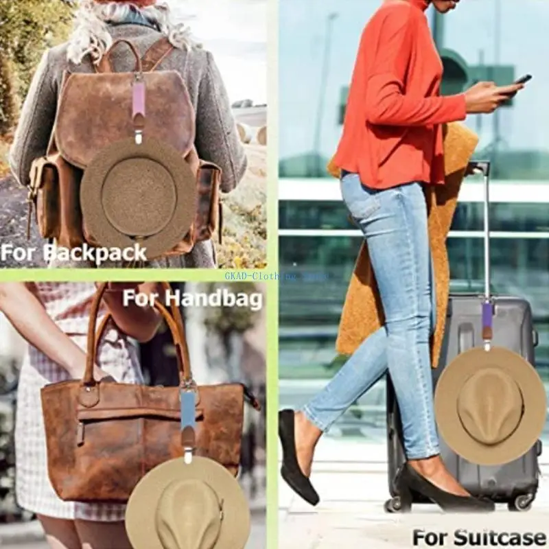 Clipes chapéu viagem N0PE Clipes chapéu elásticos Clipes chapéu coloridos para bagagem