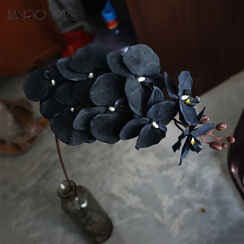  Artificial Flower Black Butterfly Orchid Silk Phalaenopsis For Wedding Christmas Home Decoration Garden Potted Fake Plant