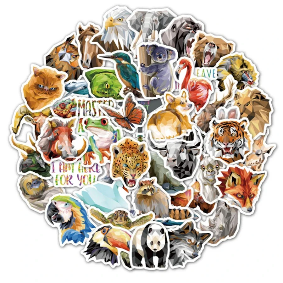 

50PCS Cute Animal Stickers Realistic Animals Aesthetic Decals Vinyl Waterproof Zoo Animals Stickers for Water Bottle Laptop Car