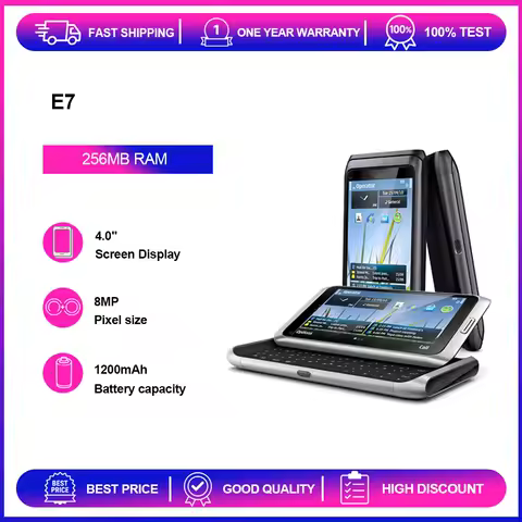 Unlocked Refurbished E7 E7- 00 8MP 2G/3G GSM 900 / 1800 1200mAh Phone Russian Arabic Hebrew Keyboard0