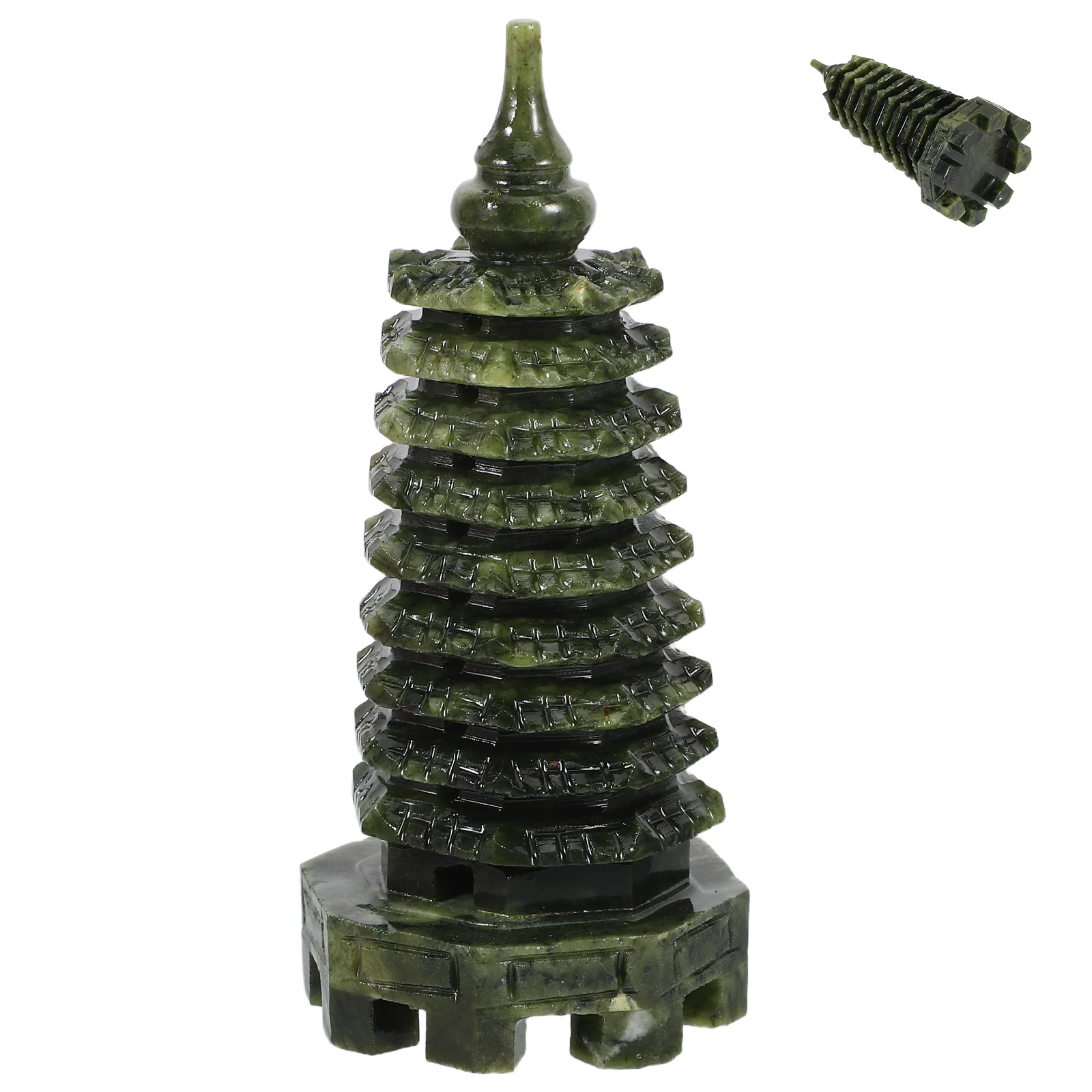 

Wenchang Jade Decor 9 Floors Statue Handmade Chinese Architectural Model Pagoda Adorn Miniature Model Home Office Garden