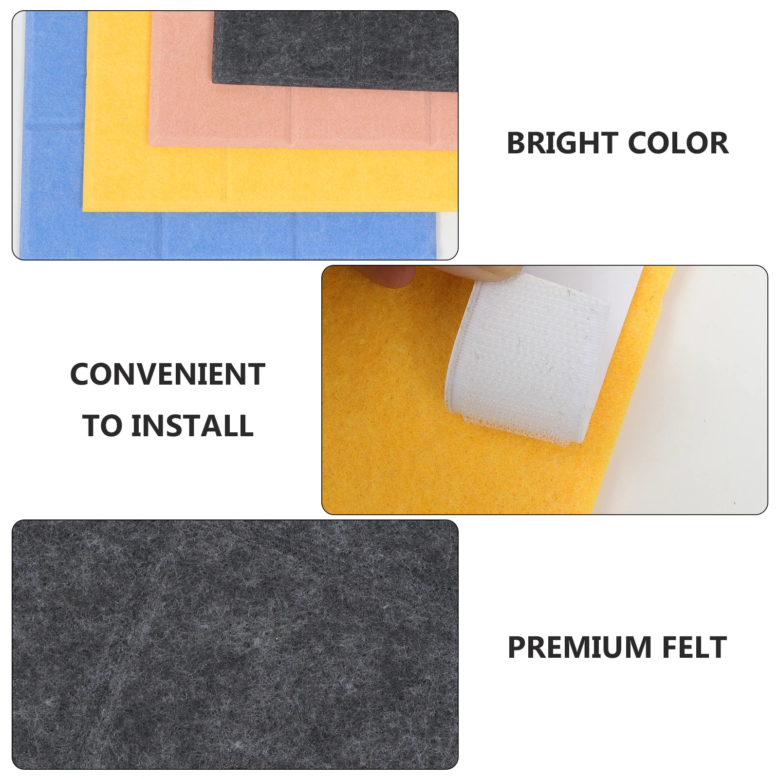 

4 Pcs Message Wall Sticker Felt Bulletin Board Pin Display Notice Self-adhesive