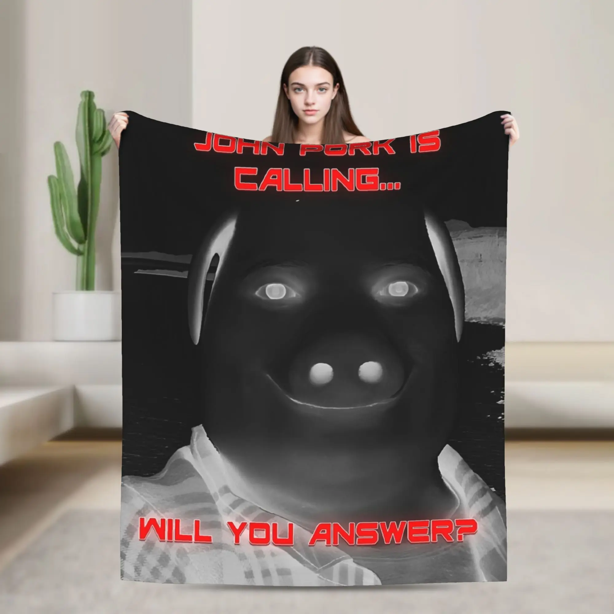 John Pork Meets Big Trouble 80s  Blankets Fleece Textile Decor  Portable Lightweight Thin Throw Blanket for Bedding Office Quilt