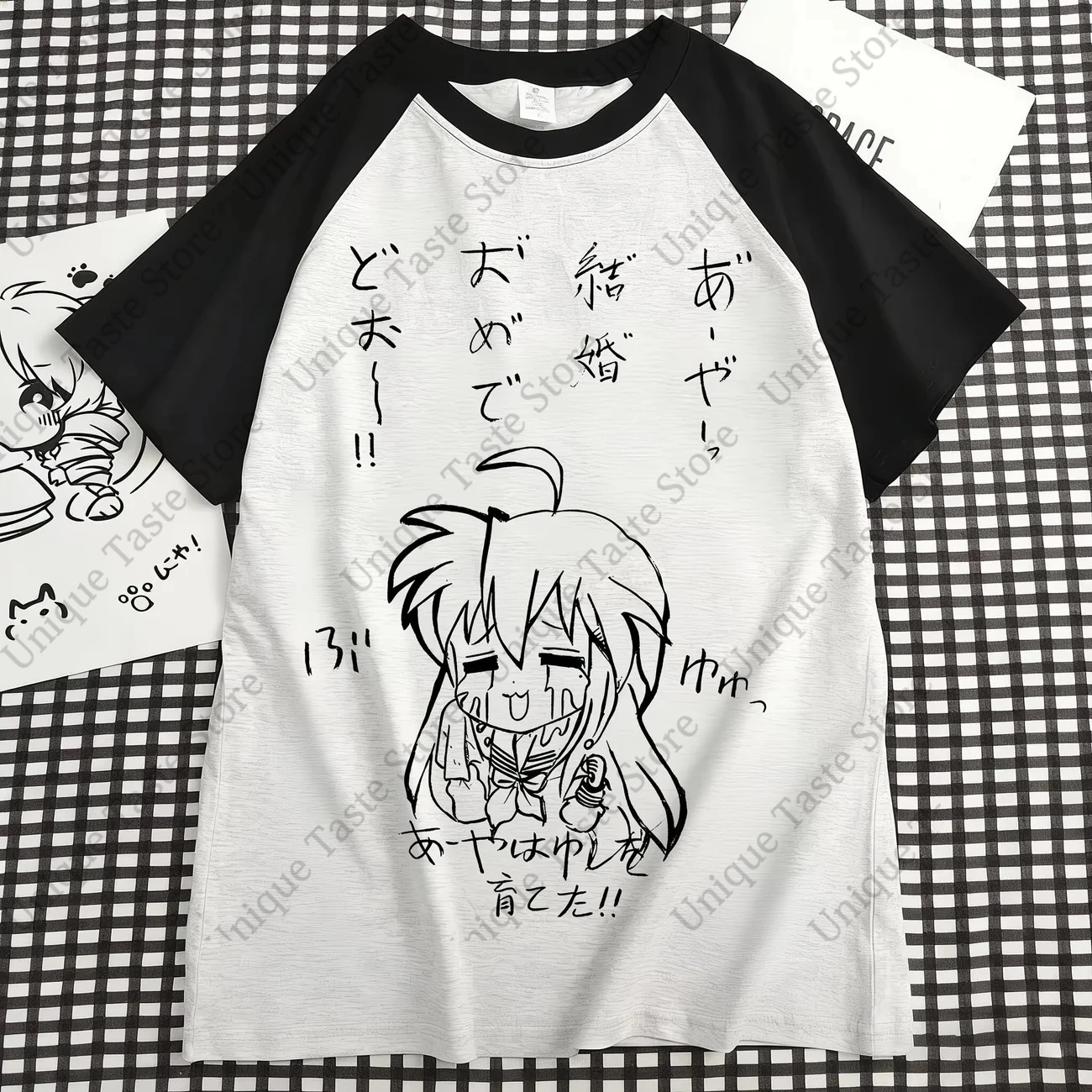 Lucky Star Izumi Konata T Shirt Cartoon Lucky☆Star Print T-shirt Otaku Fashion Summer High Quality Cotton Short Sleeve Tee Tops