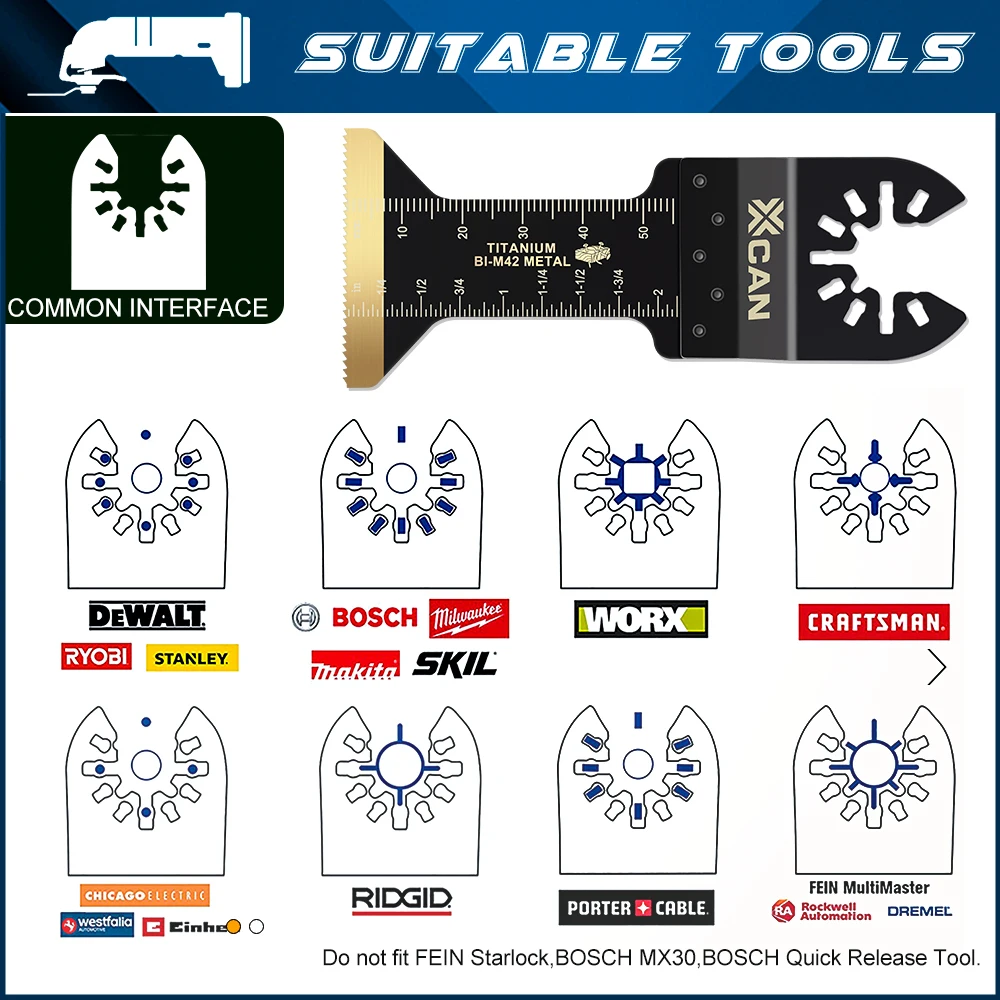 HAMPTON 34/44mm Multifunktions-Oszillierende Sägeblätter Bi-Metall Präzisions-Sägeblätter Multitool-Klingen für Metall Holz Kunststoff – Detail 7