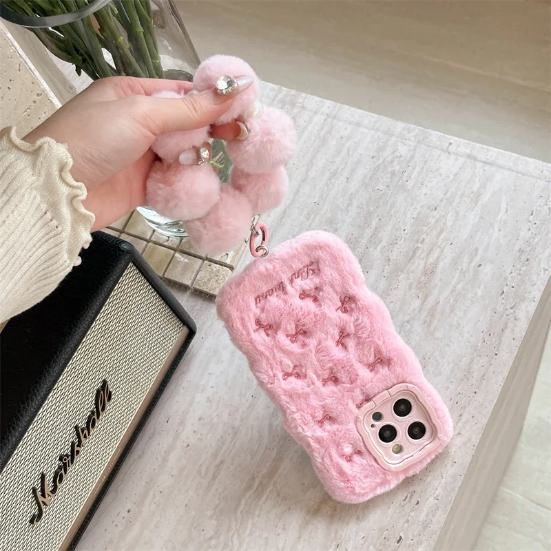 Warm Cute Pull The Pig Soft Phone Case for IPhone 16 15 14 13 Pro Max 14 Plus 15 Plus Fluff Toy Camera Protect Back Cover