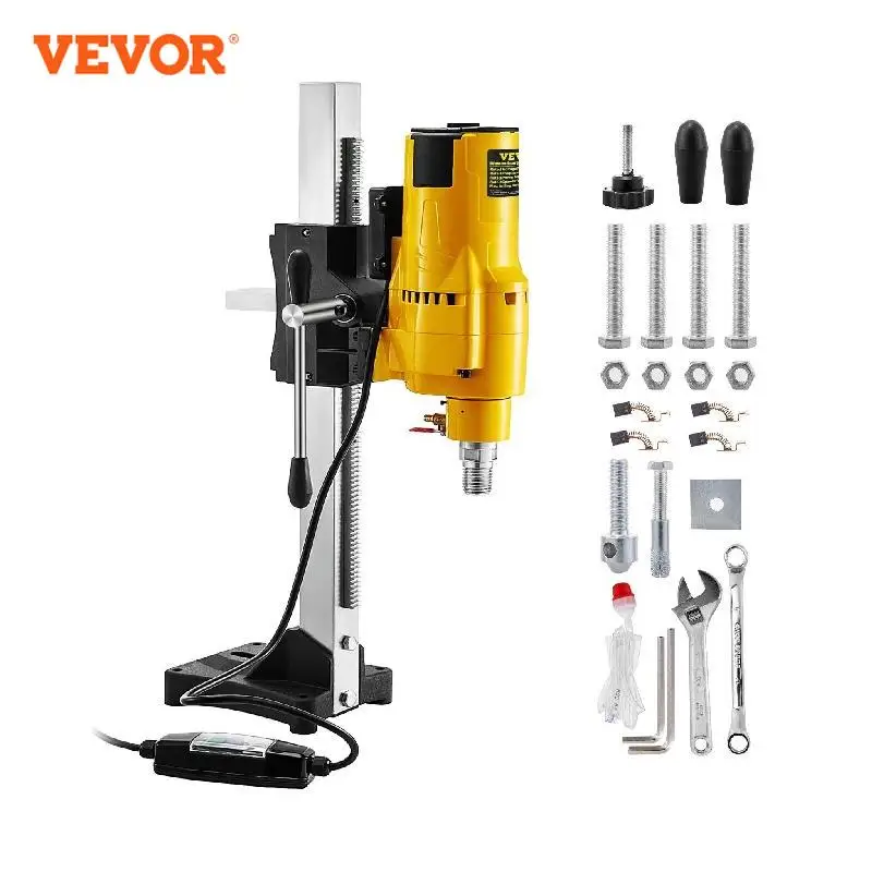 VEVOR العمودي الماس الأساسية الحفر الوقوف 205 مللي متر 255 مللي متر الثقيلة الهندسة مقاعد البدلاء الرطب/الجاف الخرسانة ماكينة حفر 3980 واط 4450 واط
