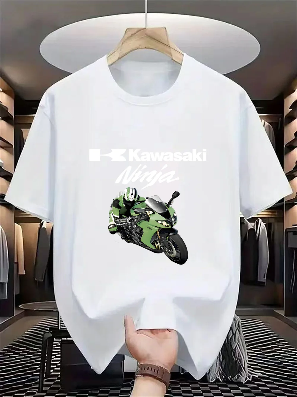 

Kawasaki motorcycle short sleeved quick drying sweat absorbing T-shirt, suitable for men's cycling clothing, innovative in 2025