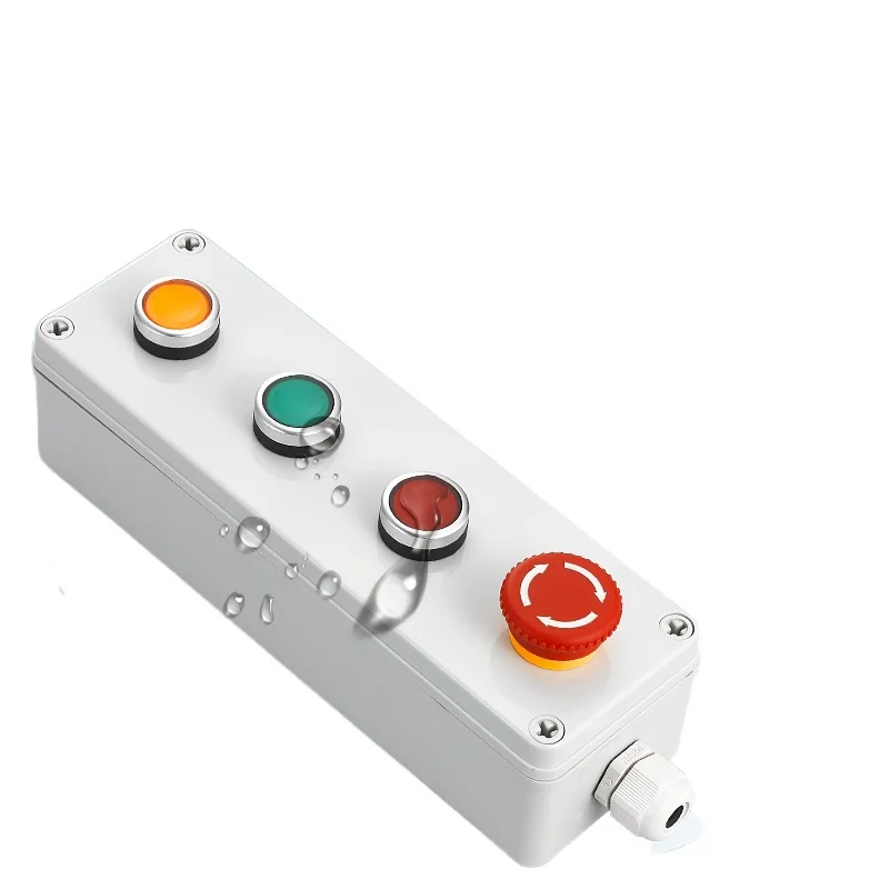 Button Switch Control Box Handheld Customized Electrical Control Box Emergency Stop Start Indicator Light Power Waterproof Case