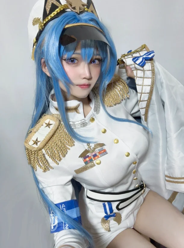 Anime Nikke Helm Helen Cosplay Costume Outfit Dress New white elegant military uniform Halloween Carnival Role Play Wig Prop