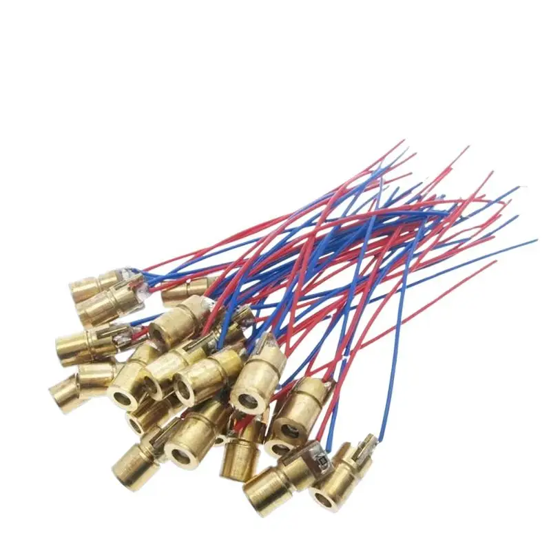 New 10pcs Adjustable Mini Laser Pointer Diode RED Dot Laser Diod Circuit 3V/5V 5mW 650nm Module Pointer Sight Copper Head