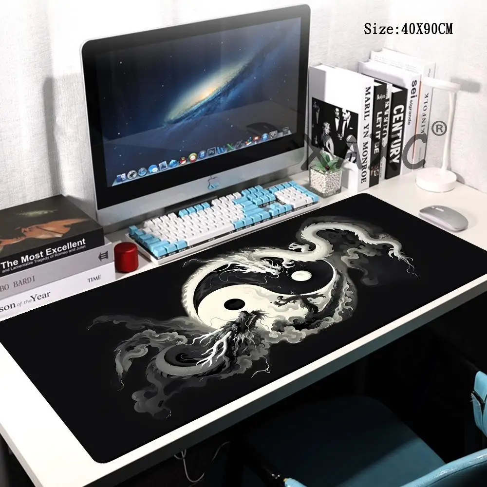 Black White Dragon Mouse Pad HYBXAXC Mouse pad Long XXL Keyboard Pads Office Computer Accessories  Anti-slip Game Table Mat