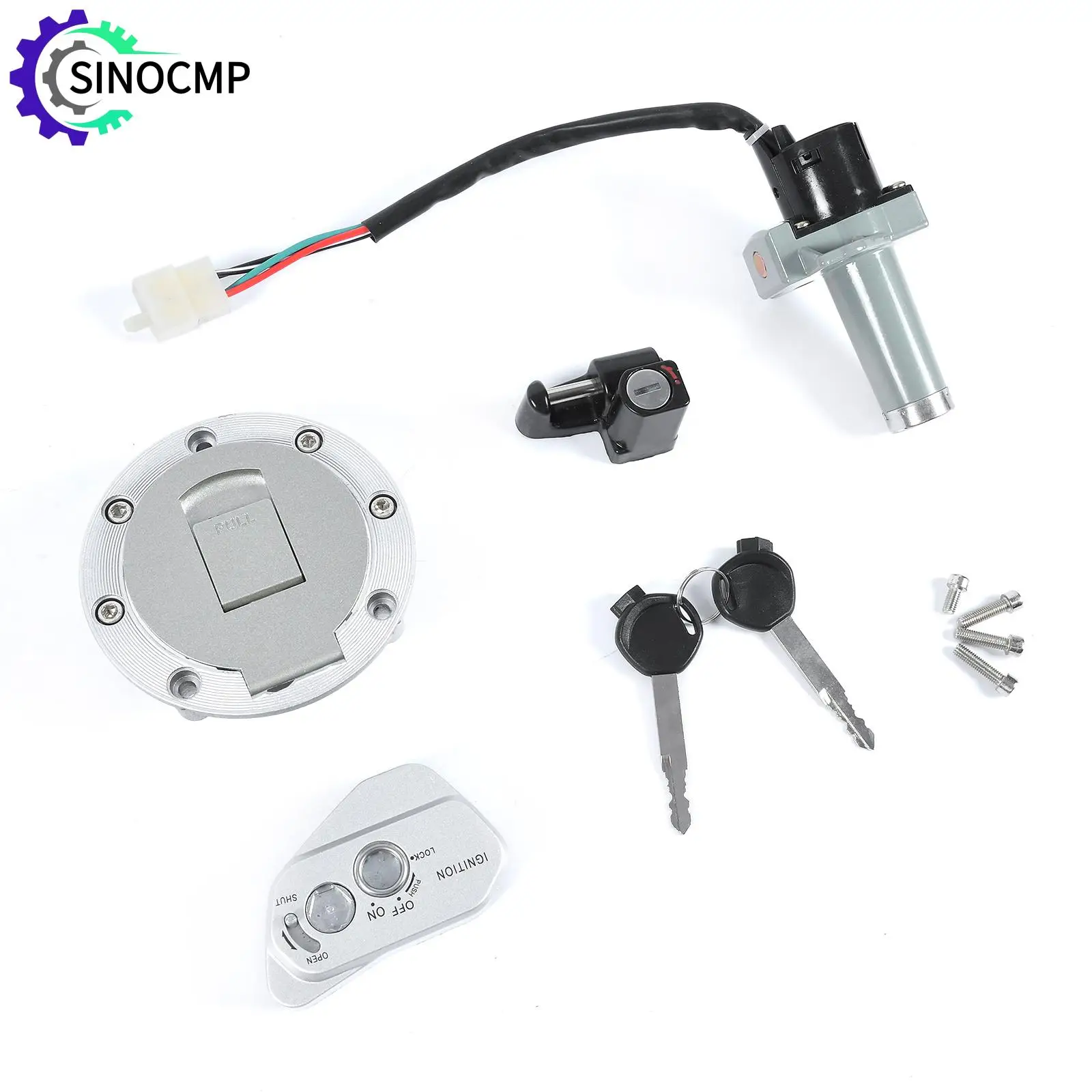 

1 комплект мотоциклетного полного замка для Vento CrossMax 250 Pro, замок зажигания, замок сиденья, замок топливного бака с ключами