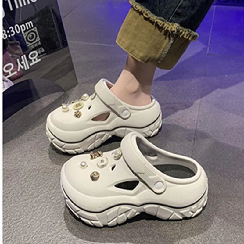 

Fashion 2024 Women Sandals EVA Soft Slippers Outdoor Beach Slides Non-Slip Summer Clogs Thick-Soled Sandals