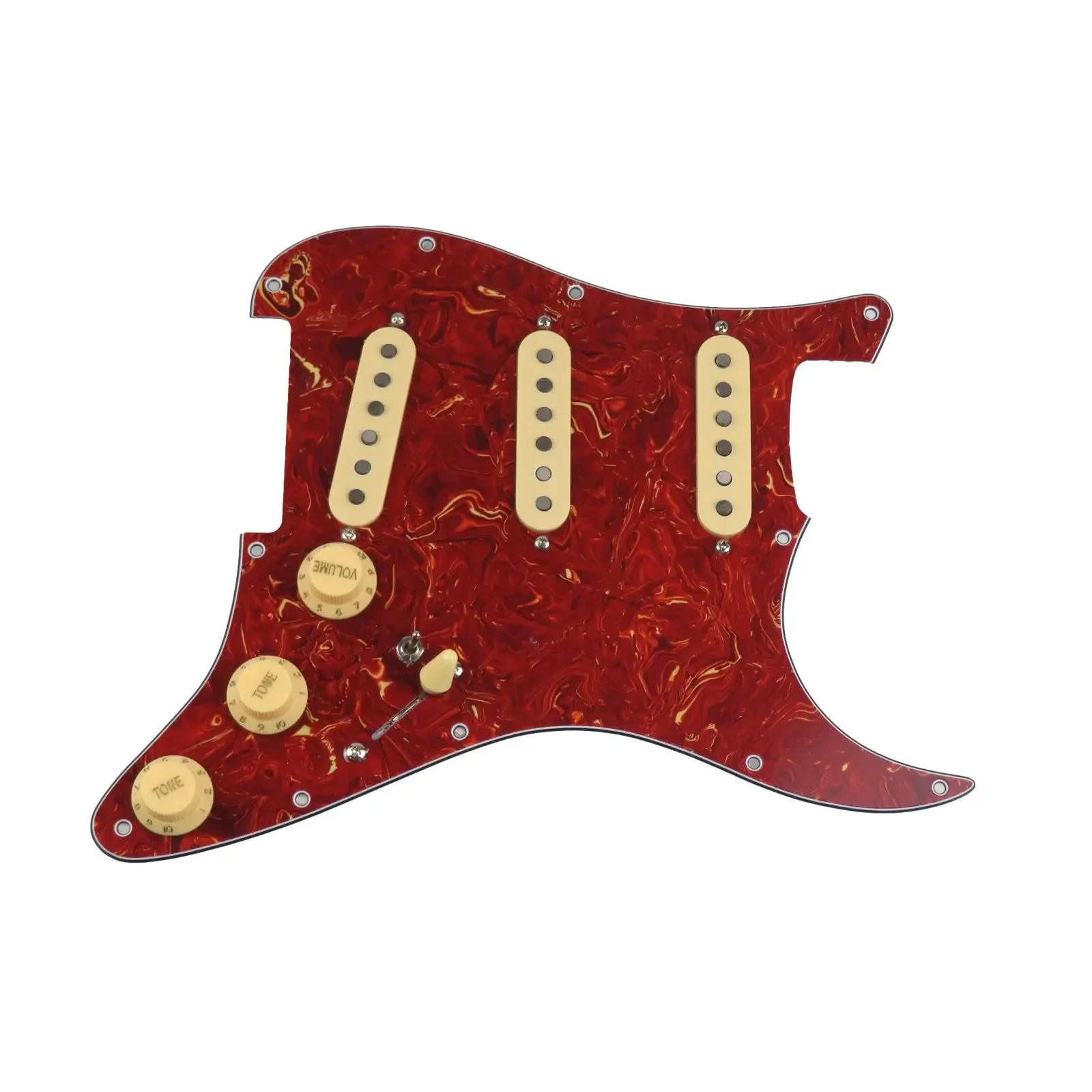 Pickups Guitar Alnico 5 Pickups SSS Single Coils Pickups Loaded Pickguard /Yellow Pickup Covers Set