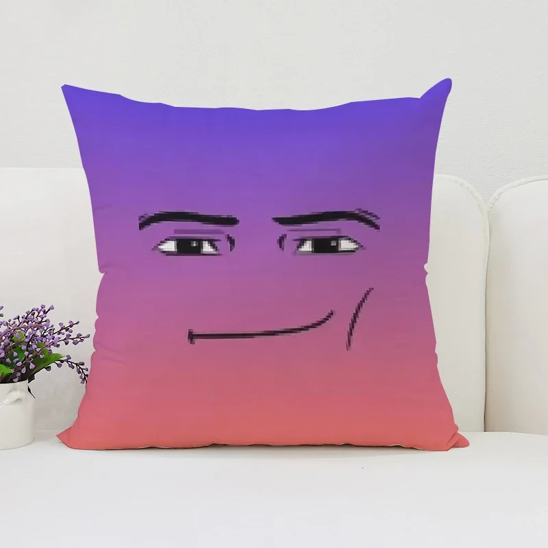 40x40cmPillow Case Man Face Double-sided Printed Short Plush Sofa Cushion Cover Chair Waist Support Bed Sleeping Pillow50x50cm