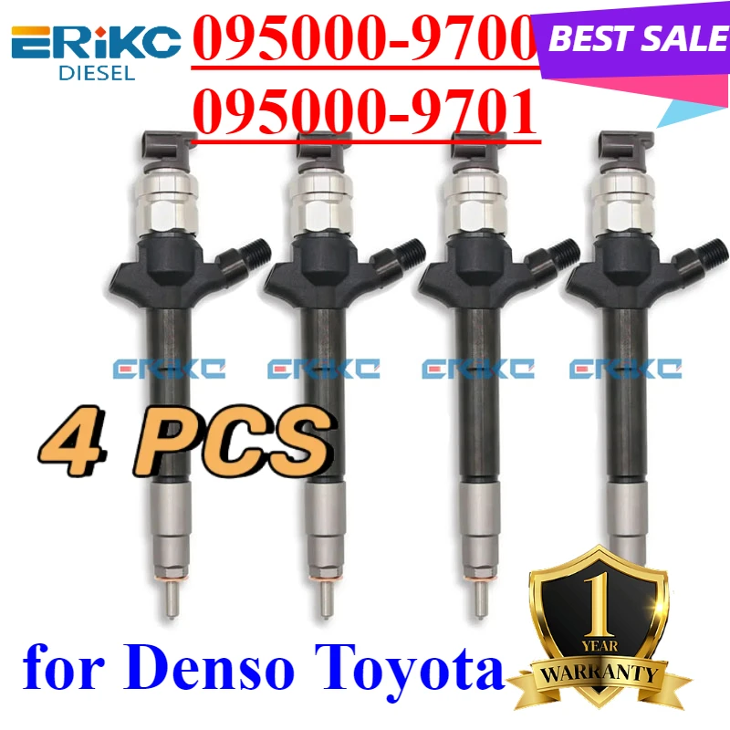 

Комплект из 4 форсунок Common Rail 095000-9700, 095000-9701 для дизельных двигателей Toyota, аналог 23670-51041, 23670-51040, 23670-51042
