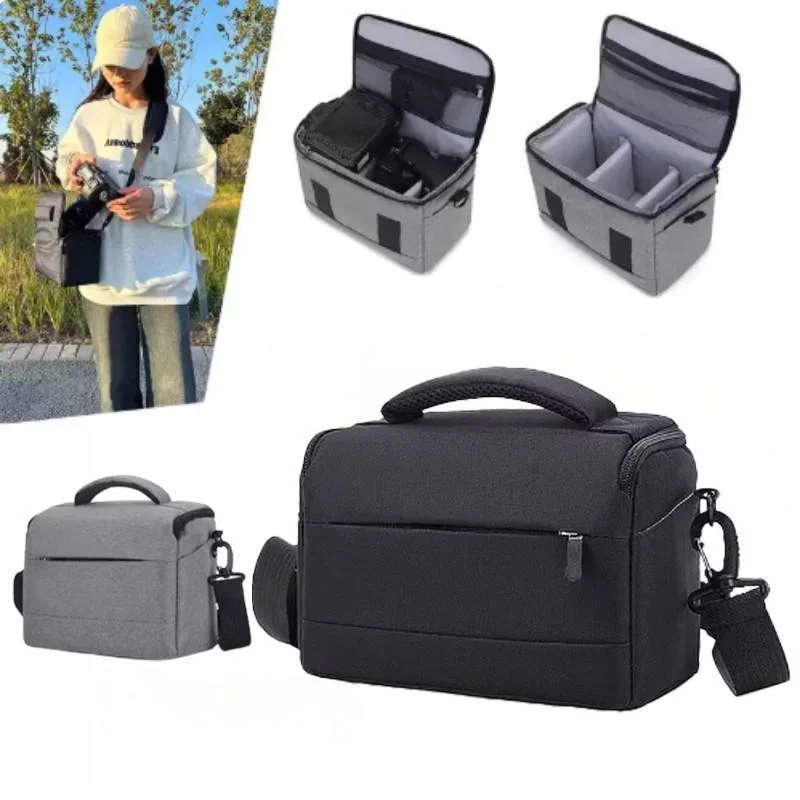 Water Resistant Camera Bag Shockproof Padded Interior Adjustable Shoulder Strap For Outdoor Photography Hiking Travel