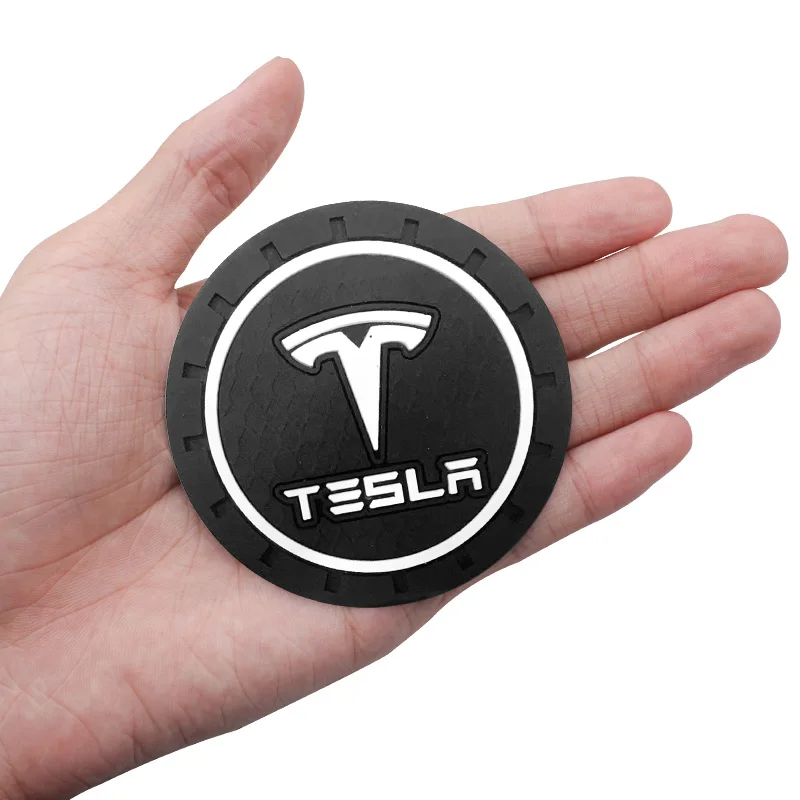 Car Coaster Water Cup Bottle Holder Anti-slip Pad Mat For Tesla Model 3 Model S X Model Y SpaceX Roadster Auto Tools Accessories