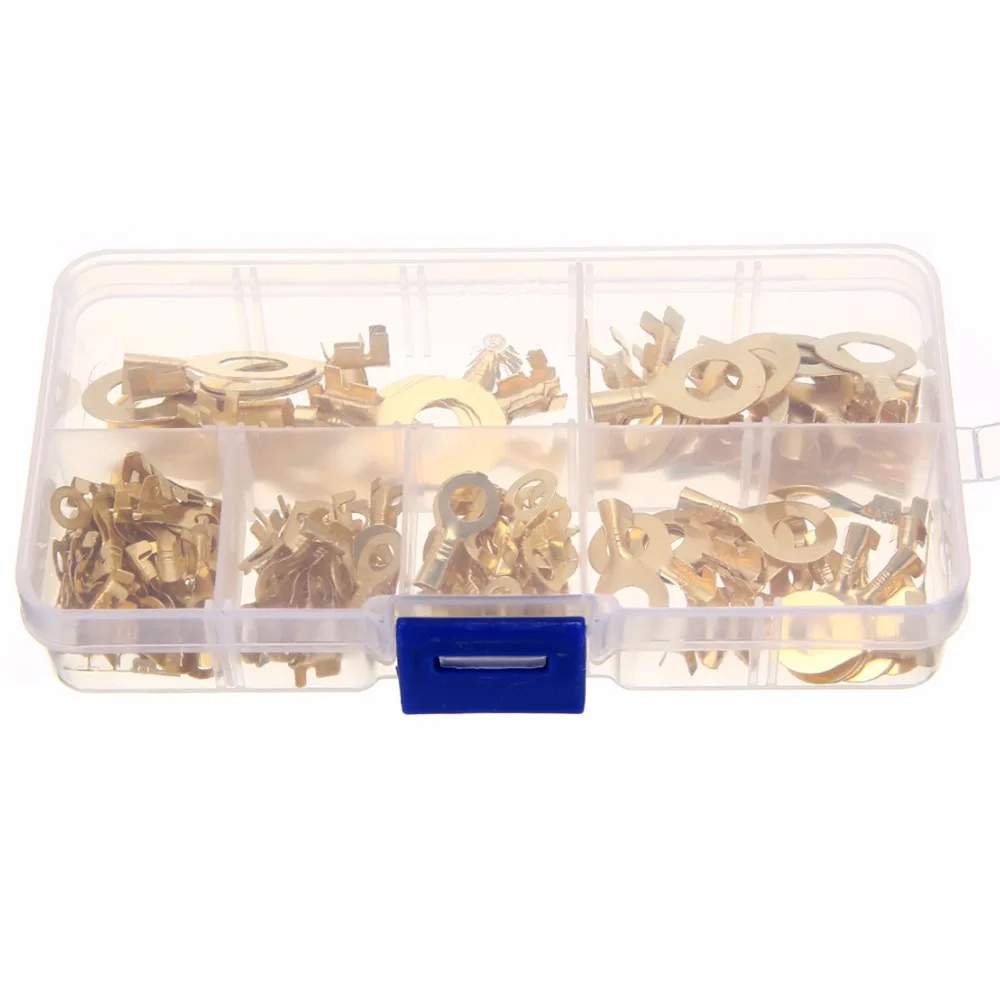 150Pcs Boxed Ring Terminal Butt Piece Round Copper Nose O-Type Cold Pressed Terminal Wiring Connector