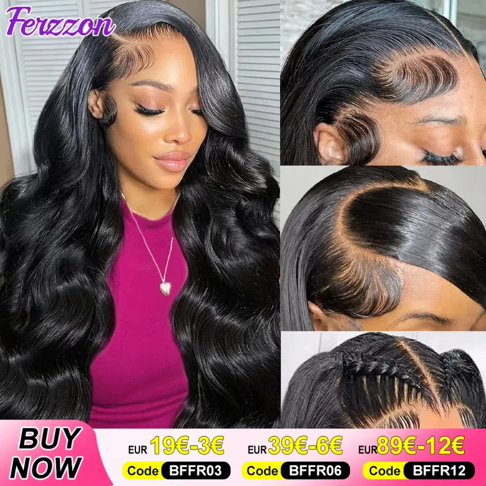 Body Wave Human Hair Lace Front Wigs 13x4 Lace Frontal Human Hair Wigs Pre Plucked 180% Density Brazilian Hair for Women 3 Days Delivery France