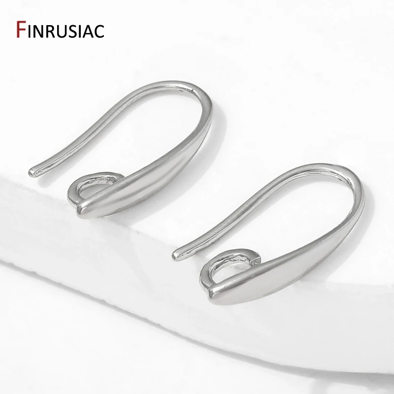 ตะขอเกี่ยวต่างหูทอง 14K ชุบทองเหลือง แบบเรียบ สำหรับทำต่างหู อุปกรณ์ทำเครื่องประดับ DIY