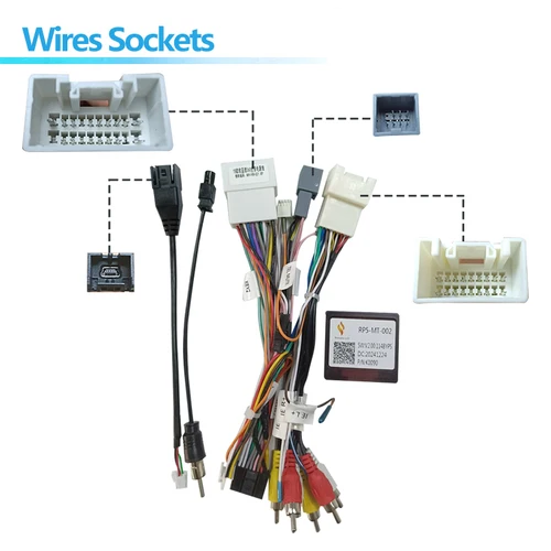 Imagen 2 del producto Arnés de cables de Radio para coche, caja Canbus de alimentación para Mitsubishi PAJERO SPORT TRITON ASX Outlander, conector de Cable estéreo Android de 16 pines