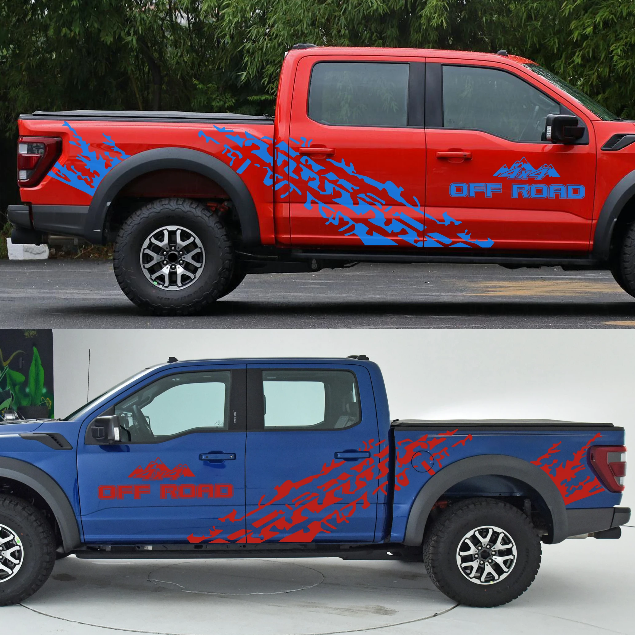 Pickup Body Side Stickers Apply For Ford Raptor Ranger F150 Toyoto 4X4 Off Road Decor Decals Trunk Vinyl Covers Auto Accessories