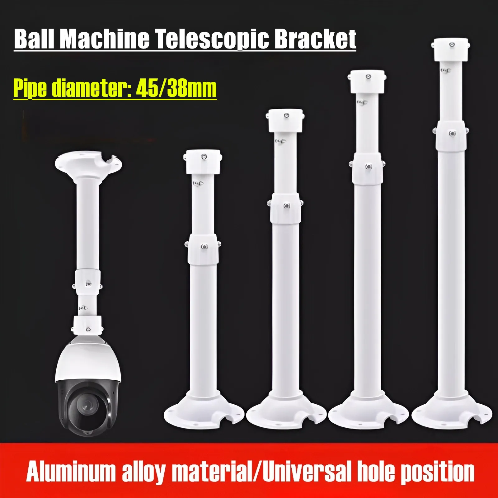 Aluminum Alloy High Speed Dome Camera Ceiling Mount Bracket I-Type Lengthened Thickened Tube Security Camera Telescopic Bracket