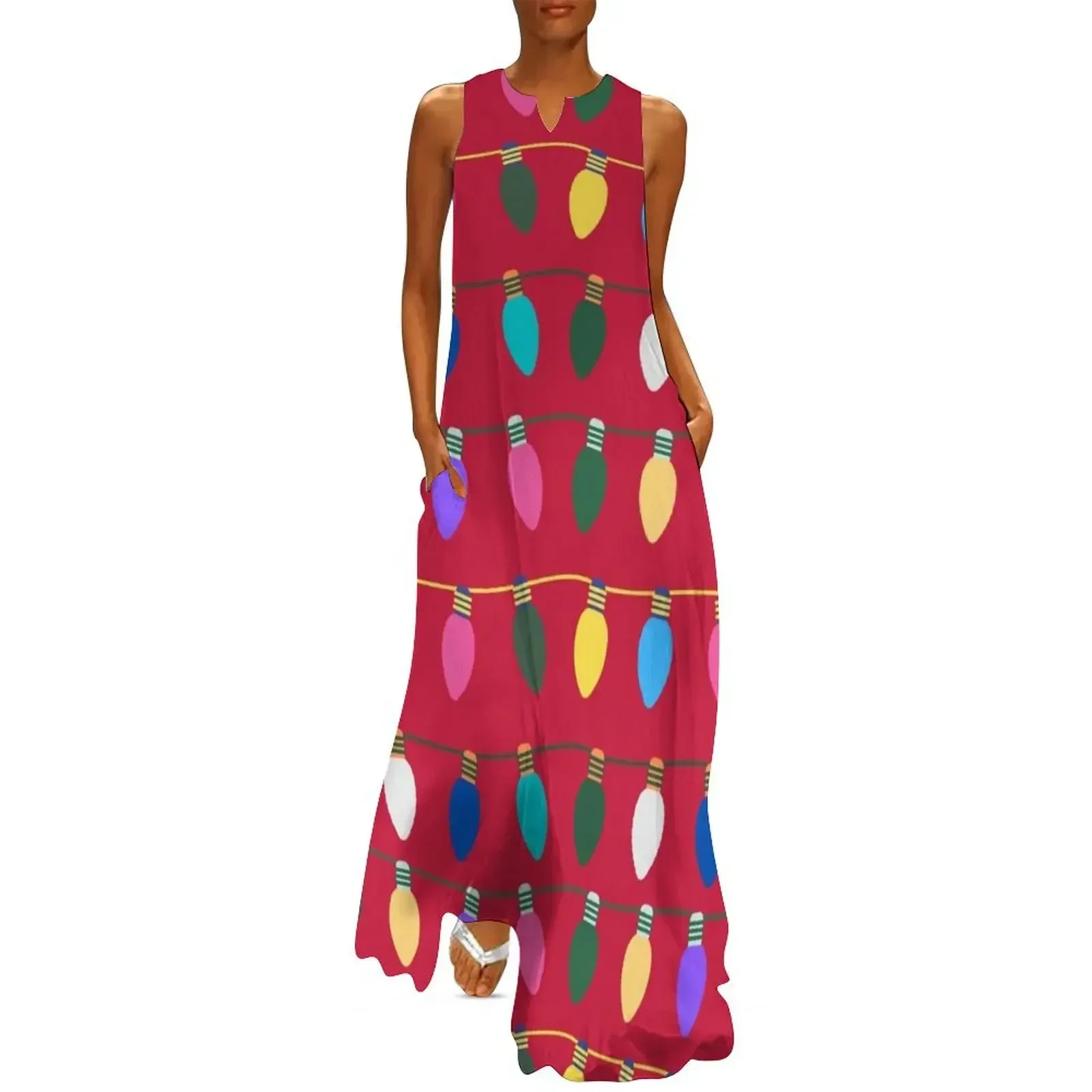 

Holiday Lights - pattern Long Dress Aesthetic clothing ladies dresses for special occasion Dress woman Dress
