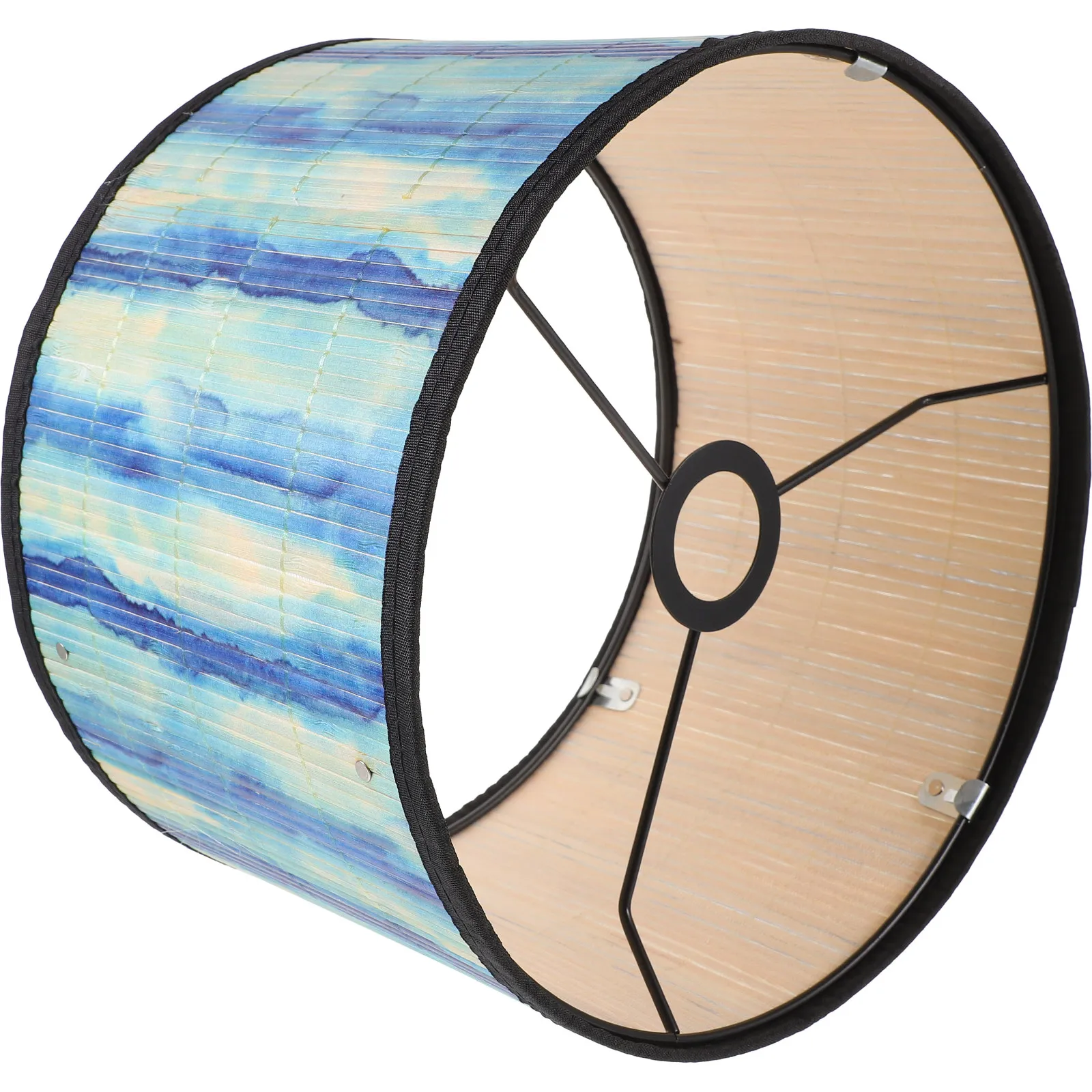 

Bamboo Lamp Shade Vintage Printed Retro Pendant Lamp Shade for Ceiling Chandelier Hanging Light Decorative Replacement