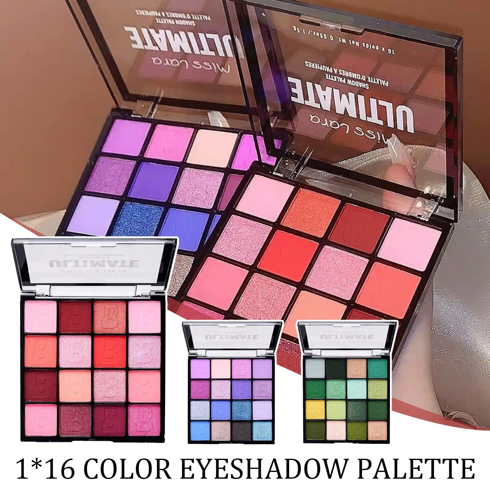 Hot Sales 16 Colors Eyeshadow Glitter Matte Eye Shadow Marble Dish Eye Makeup Waterproof Long Lasting Make Up Palette Cosmetics