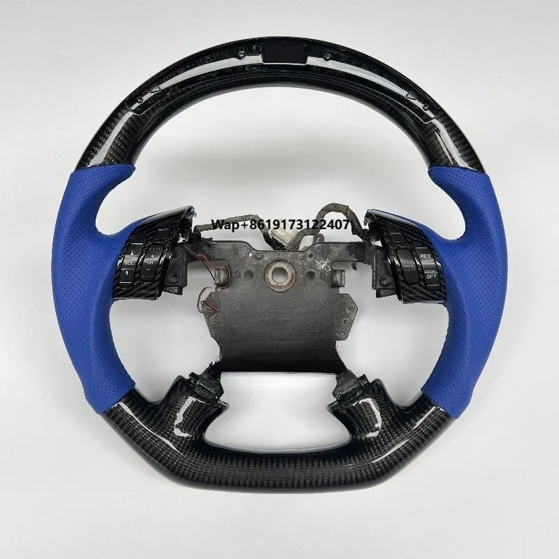 

Высококачественный руль из глянцевого карбона с LED-подсветкой (Япония), круглый сверху, плоский снизу, для Honda Accord 7-го поколения