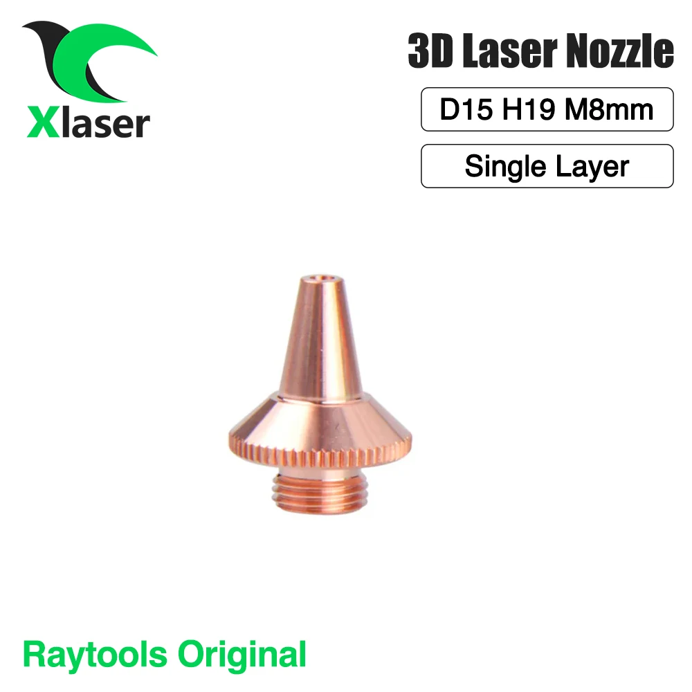 Xlaser raytools หัวฉีดเลเซอร์3D เดิม D15 M8หัวตัด H19ชั้นเดียวและสองชั้นสำหรับ raytools BT210S BM109 BM112 BM111